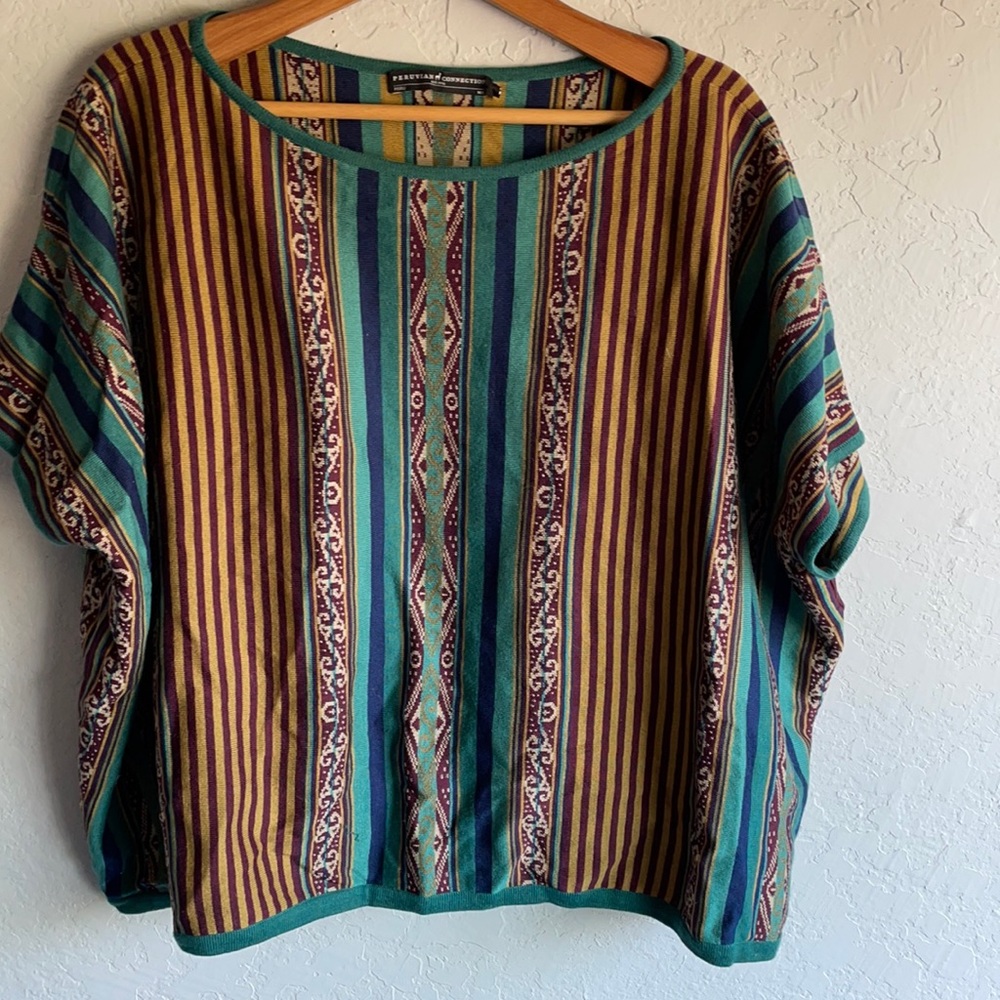 Peruvian Connection short sleeve sweater.